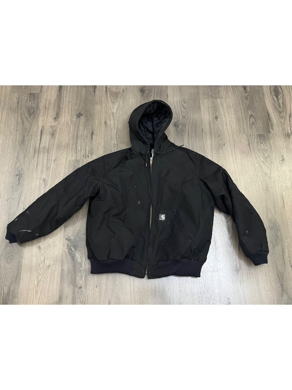 Carhartt J133 Yukon Extremes Arctic Quilt Jacket Black Hooded XL Mens - Stain